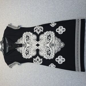 Voir Voir Black and White Patterned Dress